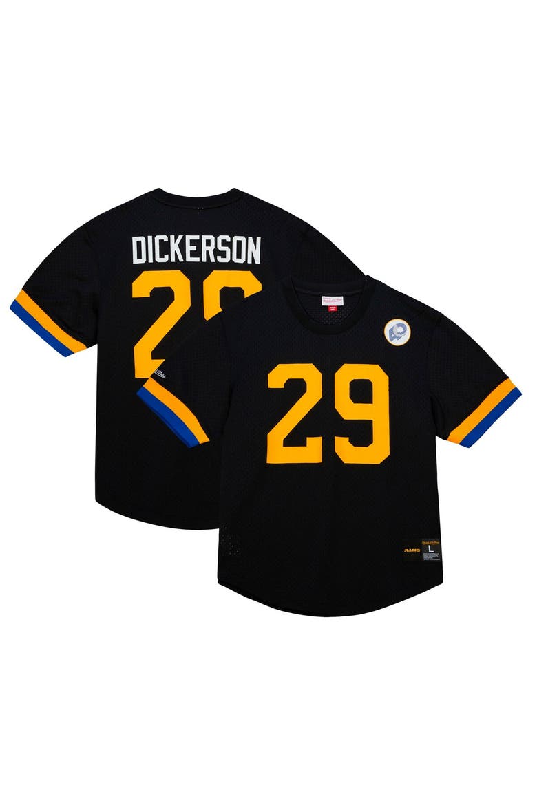 Men's Mitchell & Ness Eric Dickerson Black Los Angeles Rams Retired Player Name & Number Mesh Top, Alternate, color, Black