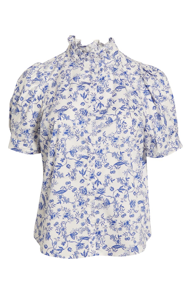 SUGARLIPS Kearny Floral Print Top, Alternate, color, White/ Blue/ Multi