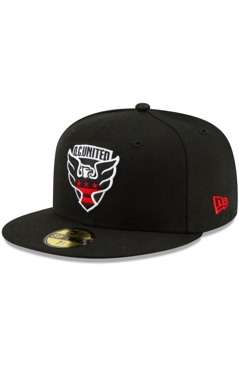 New Era Men's New Era Black D.C. United Primary Logo 59FIFTY Fitted Hat, Main, color, 