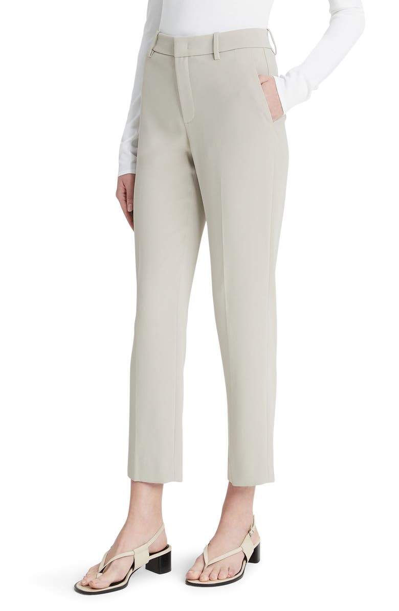 Vince Tailored Straight Leg Crepe Pants, Alternate, color, Sepia