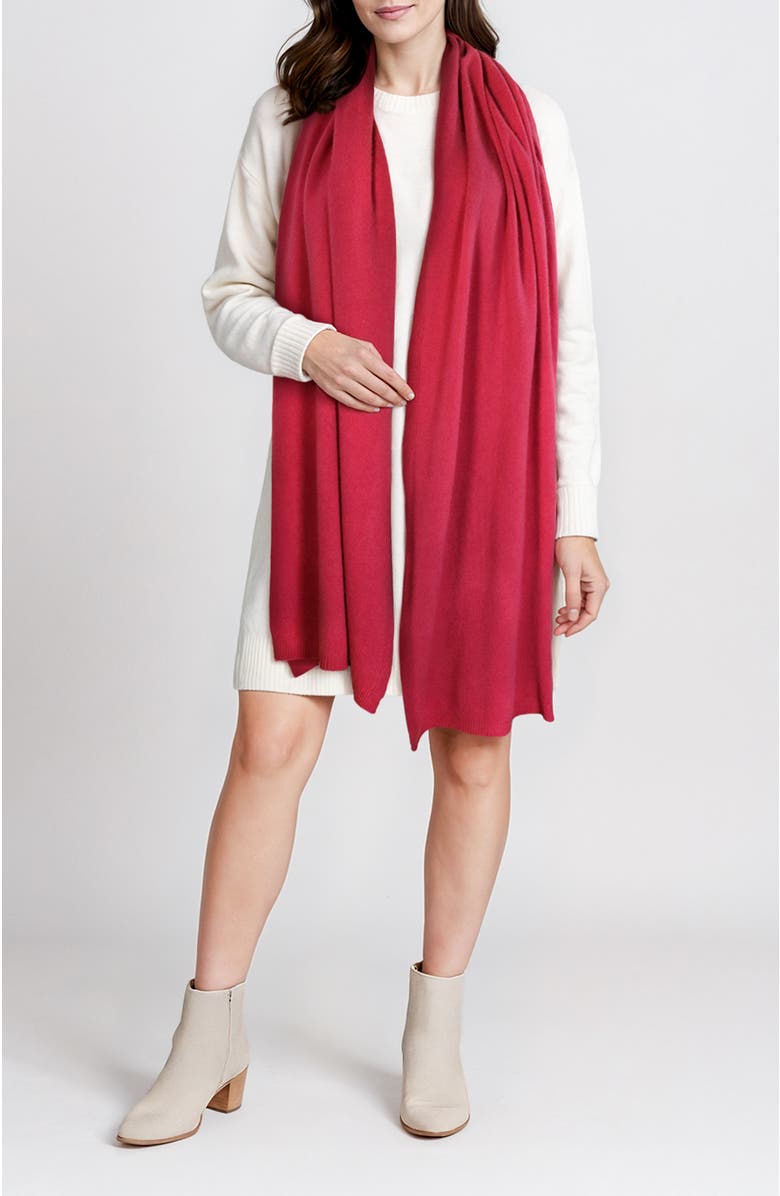 Portolano Cashmere wrap with ribbed edges, Main, color, 