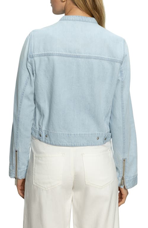 Sanctuary Soft Moto Style Jean Jacket In Fnsl In Finish Lin