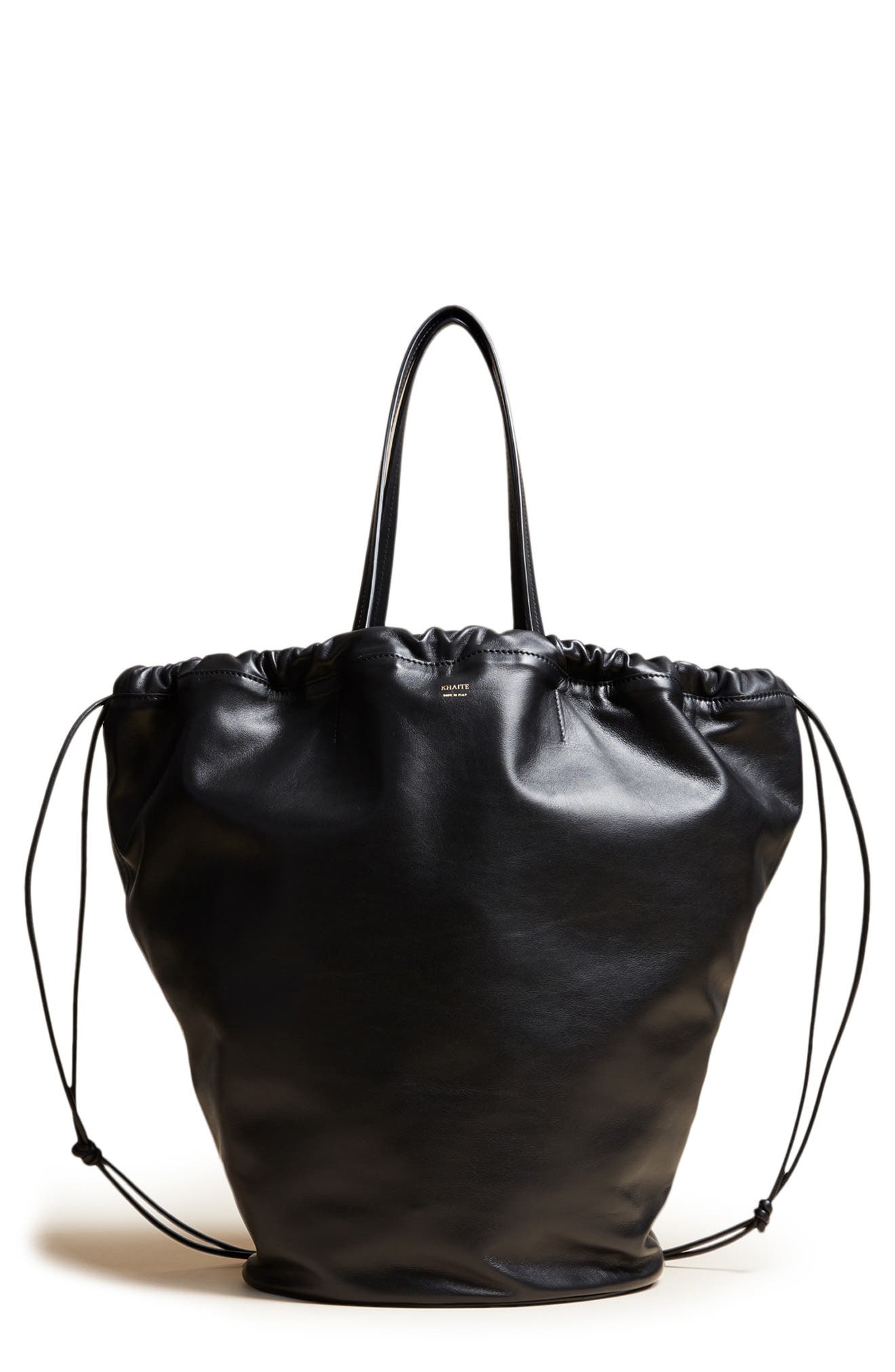 Khaite Medium Osa Drawstring Leather Tote, Main, color, 