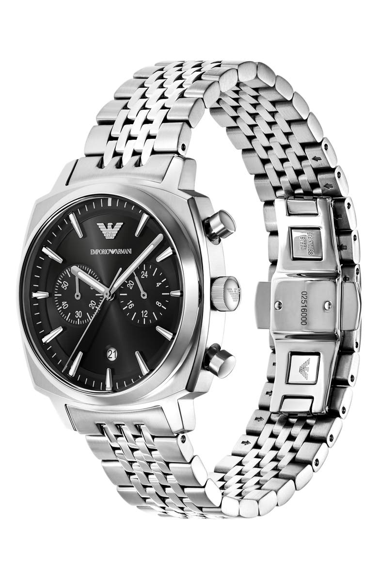 Emporio Armani Chronograph Bracelet Watch, 40mm, Alternate, color, Silver