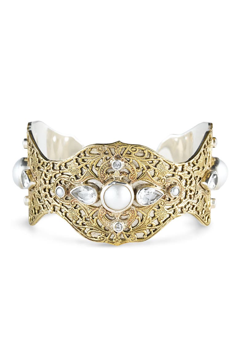 'Love & Happiness' Mabe Pearl Cuff, Main, color, MULTI