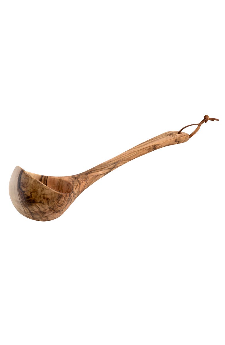 Berard Handcrafted Olive Wood 14-Inch Ladle, Alternate, color, Brown