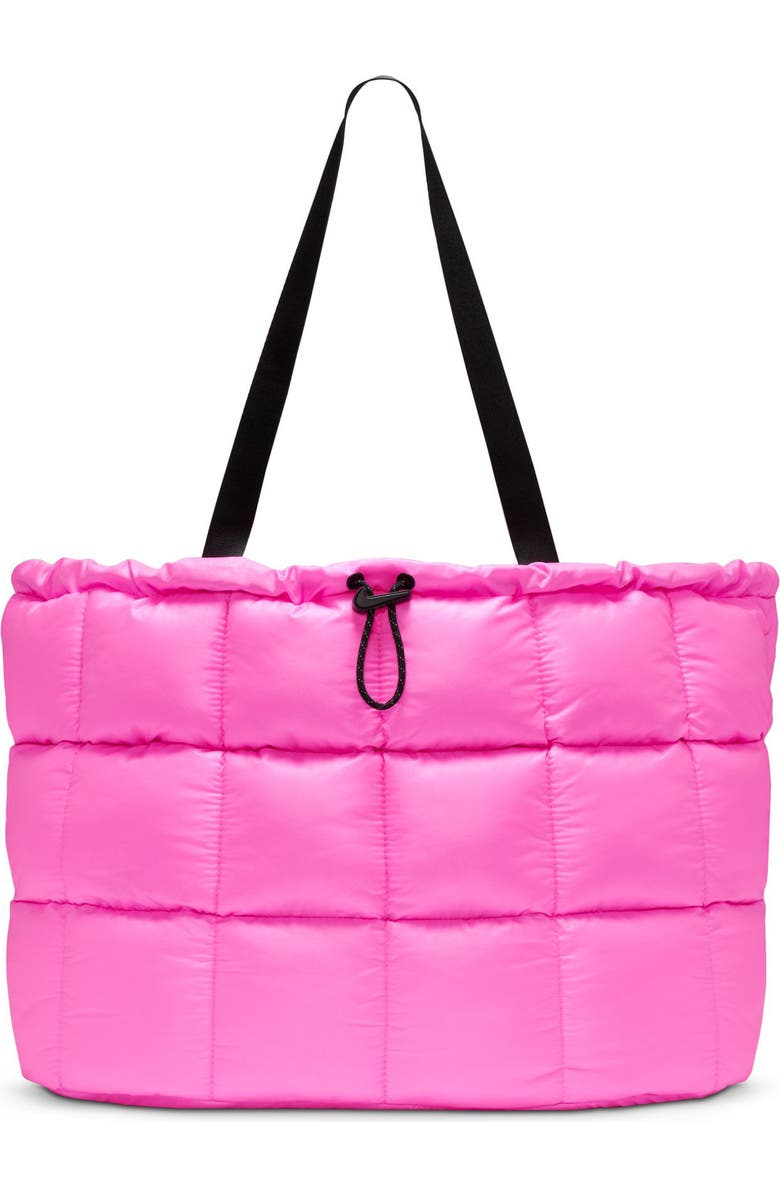 Jordan Nike Quilted Tote, Main, color, Pink Spell/ Black/ Black
