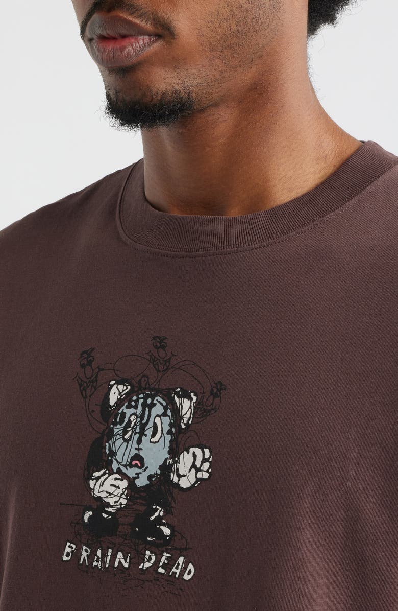 Brain Dead Time is Nigh Cotton Graphic T-Shirt, Alternate, color, Berry