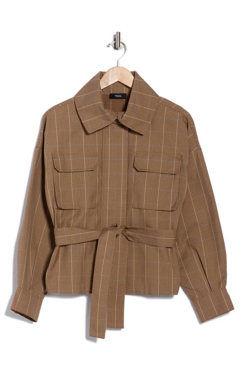 Theory Belted Cargo Jacket In Brown