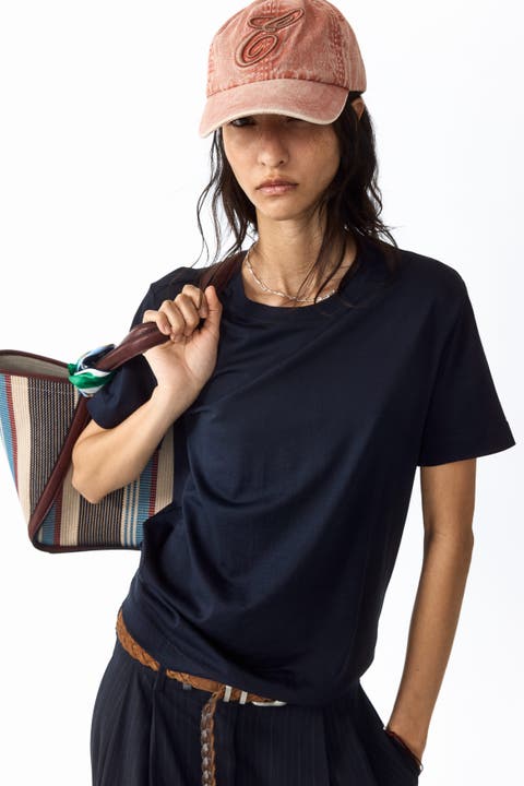 Silk-blend t-shirt
