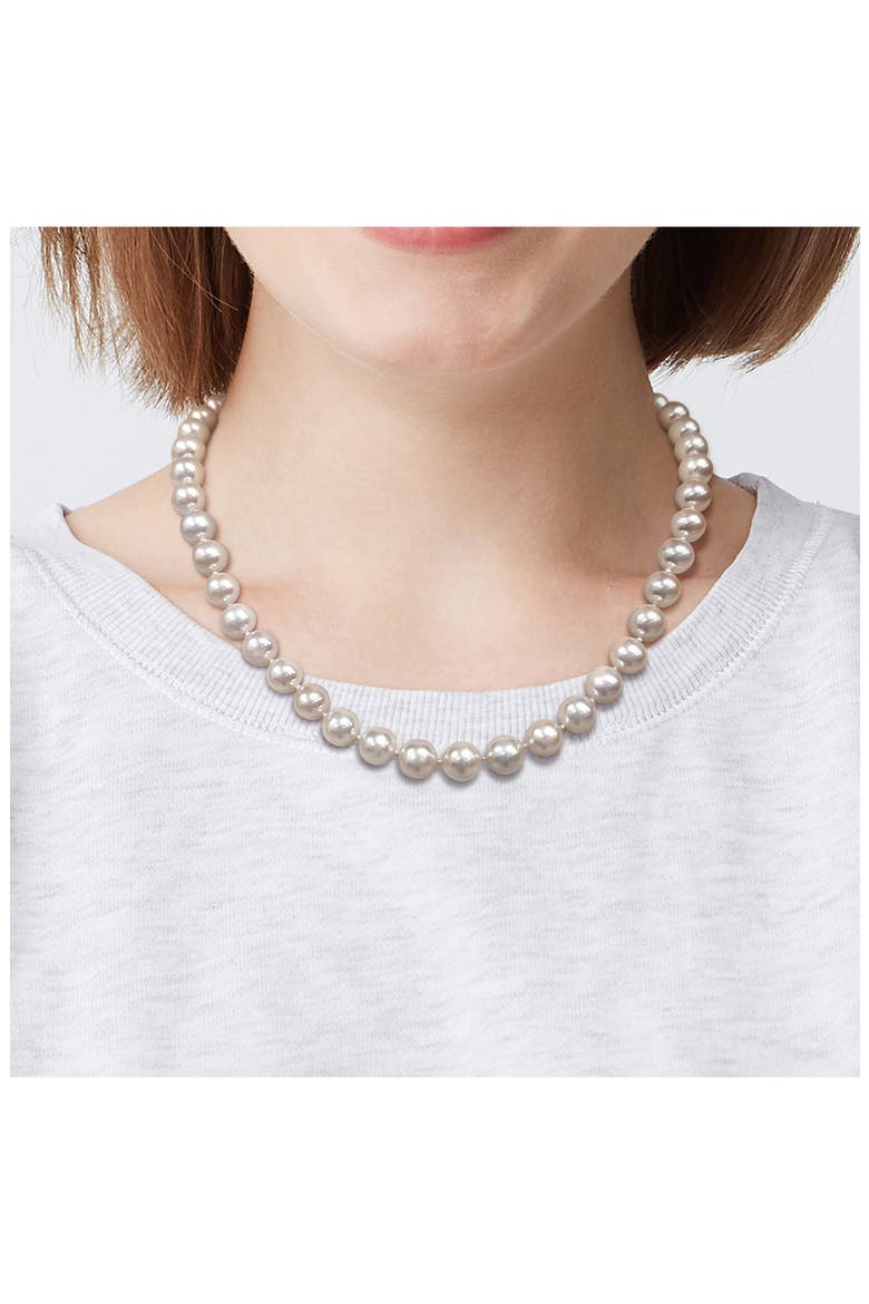 Cultured Pearl Necklace, 9–10mm, Alternate, color, WHITE