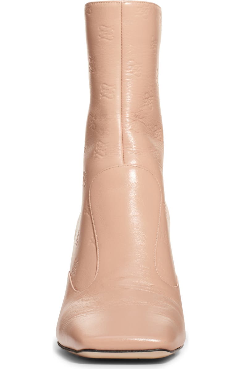 Fendi Karligraphy Embossed Logo Square Toe Bootie, Alternate, color,