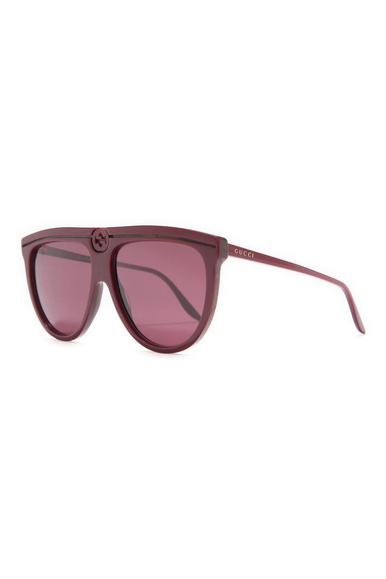 61mm Shield Sunglasses, Alternate, color, BURGUNDY
