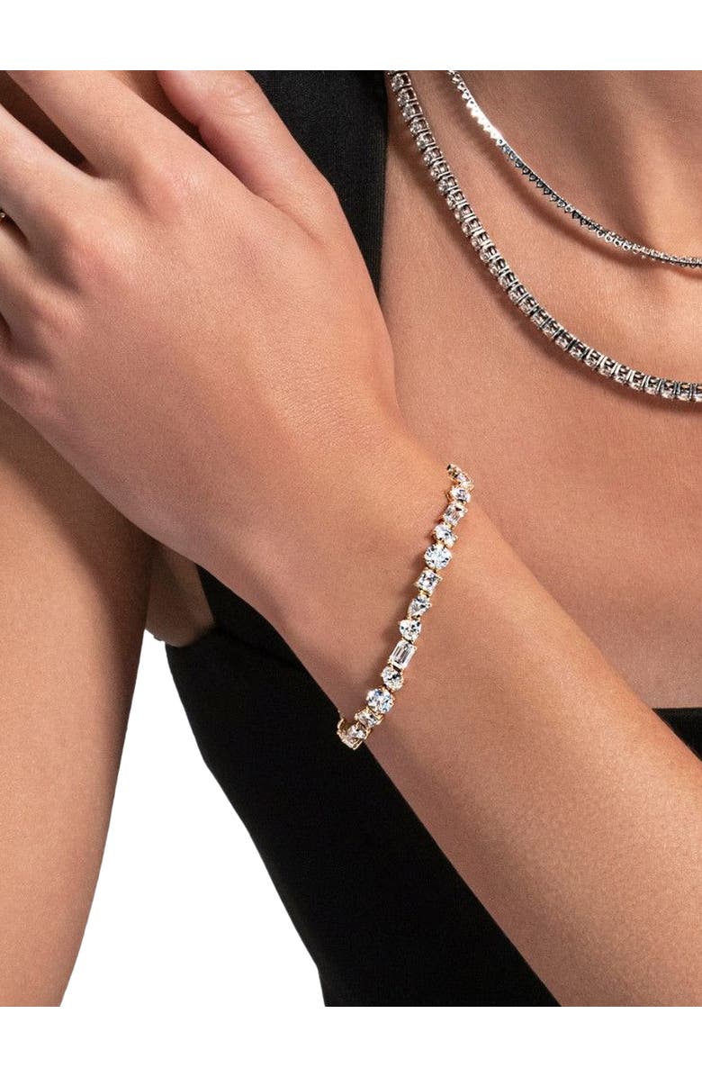 Bliss Diamond F/VS 15Ct Mixed Fancy Cut Diamond Tennis Bracelet 14k Gold Lab Grown 7", Alternate, color, 14K White Gold