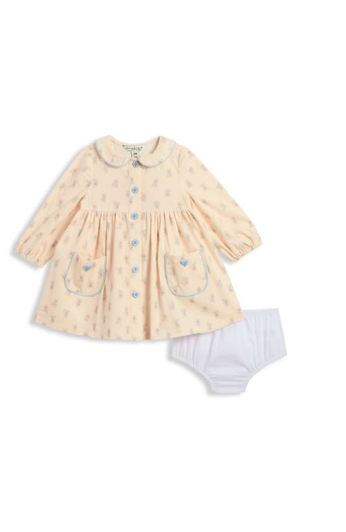 Pippa & Julie Audrey Floral Corduroy Dress & Bloomers In Yellow