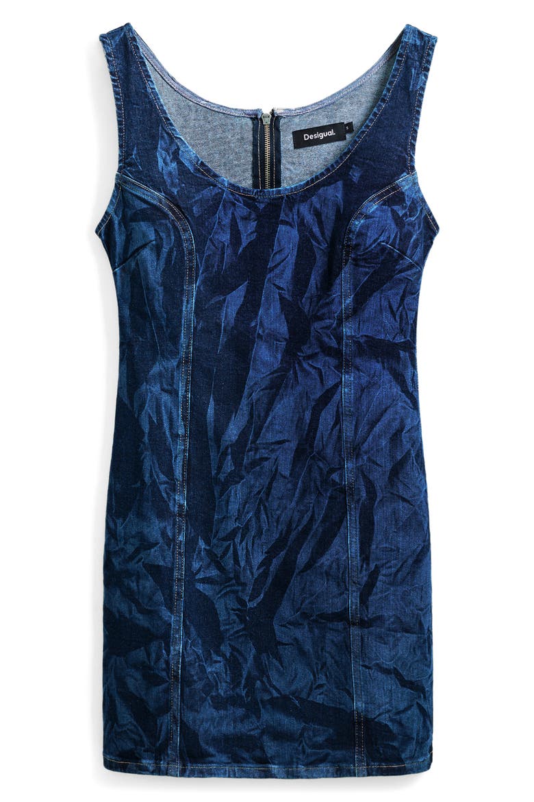 Sleeveless Denim Minidress, Alternate, color, DARK BLUE