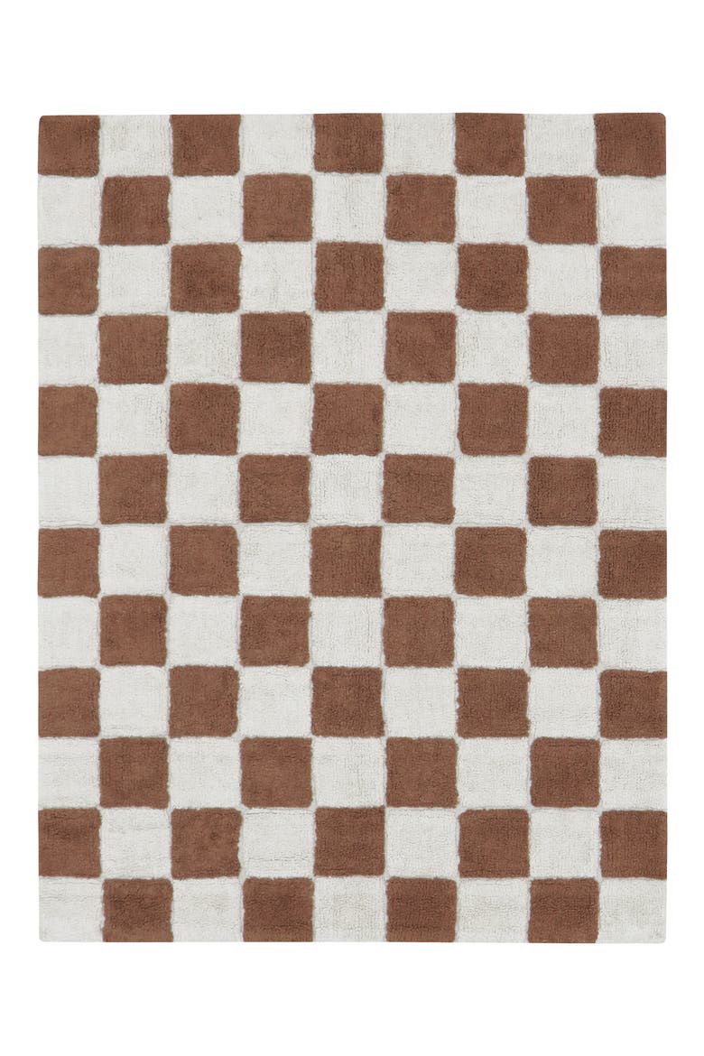 Tiles Washable Cotton Blend Rug, Main, color, TOFFEE NATURAL