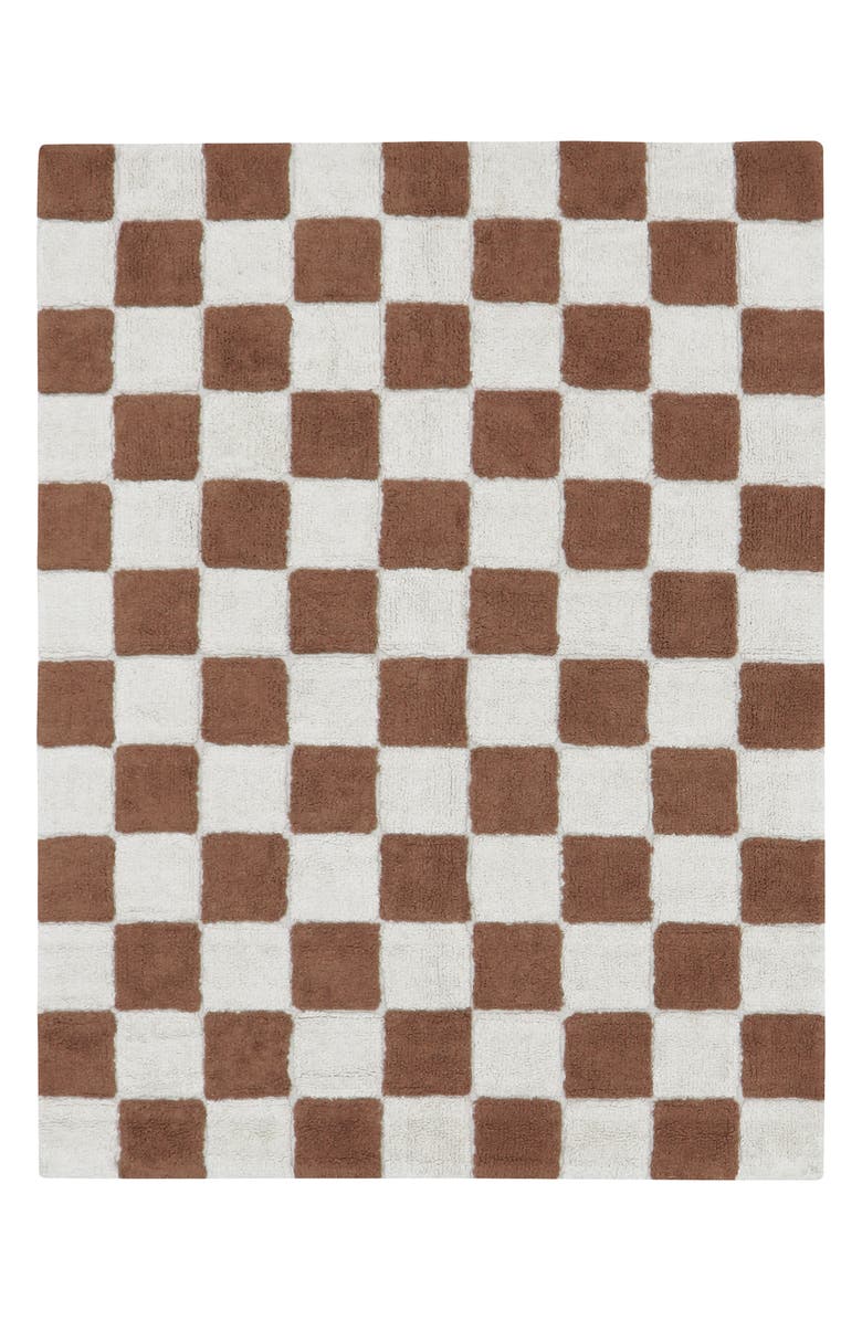 Lorena Canals Tiles Washable Cotton Blend Rug, Main, color, Toffee