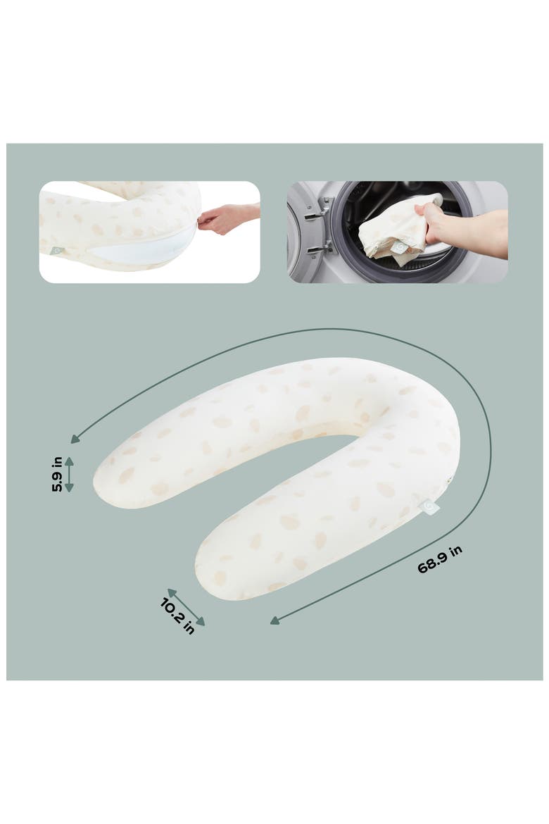 B.Love 2-in1 Pregnancy Pillow, Alternate, color, PETALS OFF WHITE