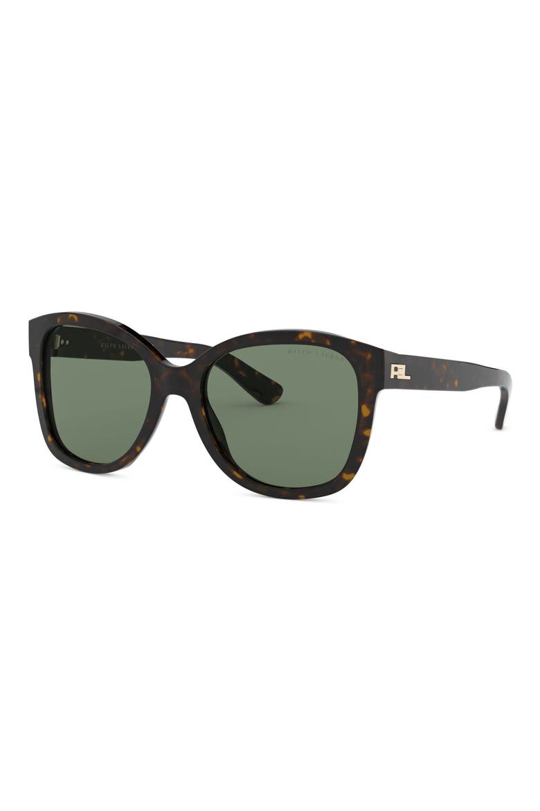 54mm Square Sunglasses, Alternate, color, SHINY DARK HAVANA/GREEN