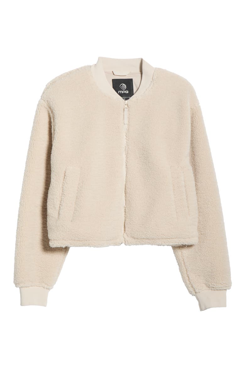 Berber Bomber Jacket, Alternate, color, MOONBEAM