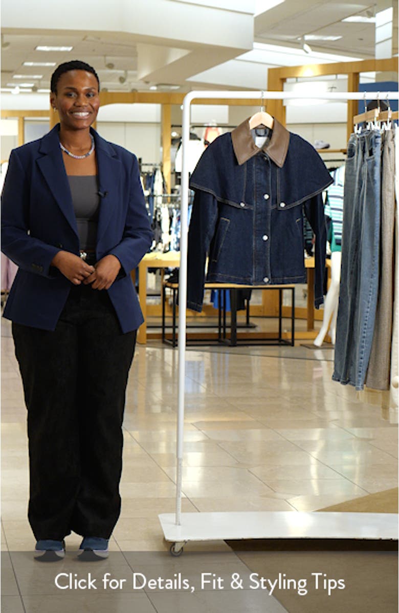 Stretch Denim Cape Jacket, sales video thumbnail