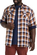 True Nation by DXL Plaid Rolled-Sleeve Sport Shirt