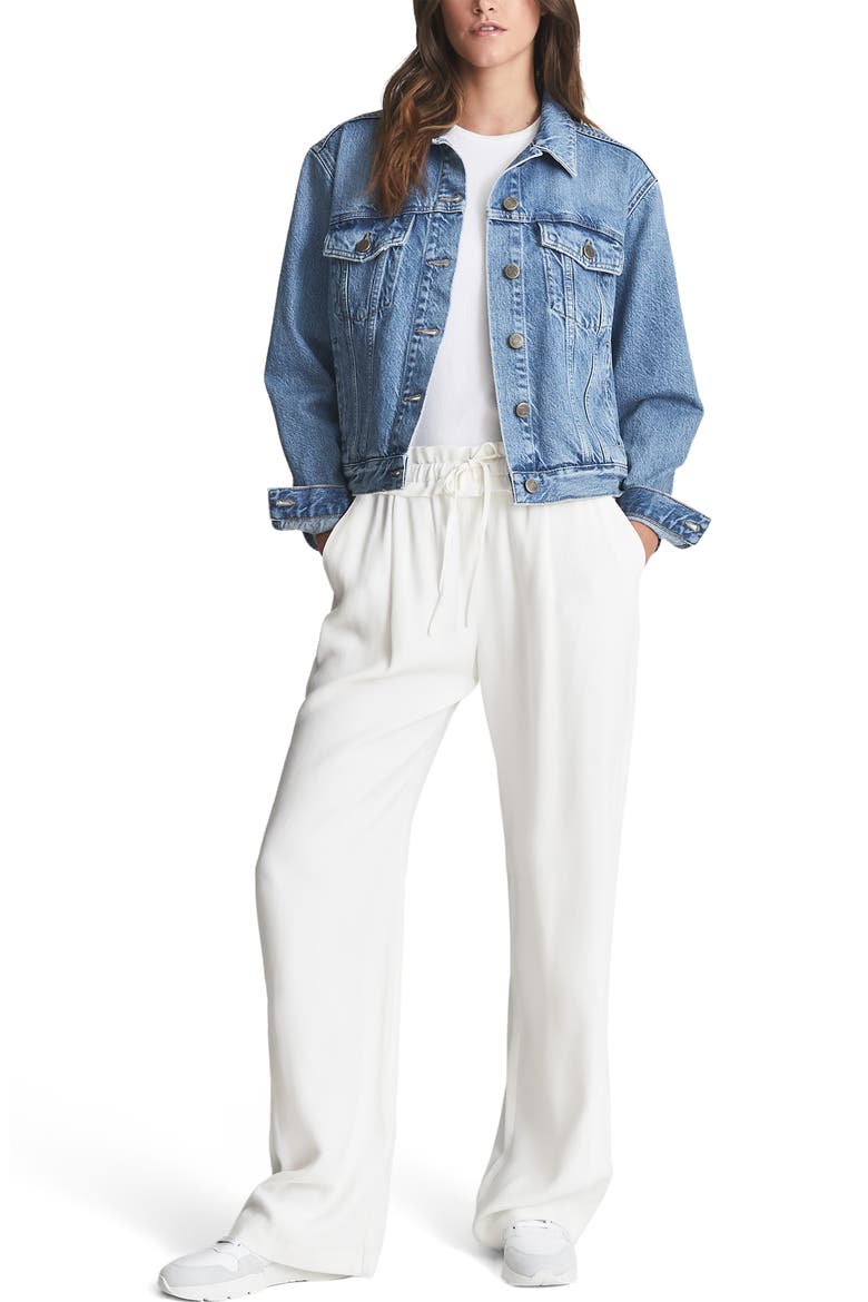 Ellery Denim Trucker Jacket, Alternate, color, MID BLUE