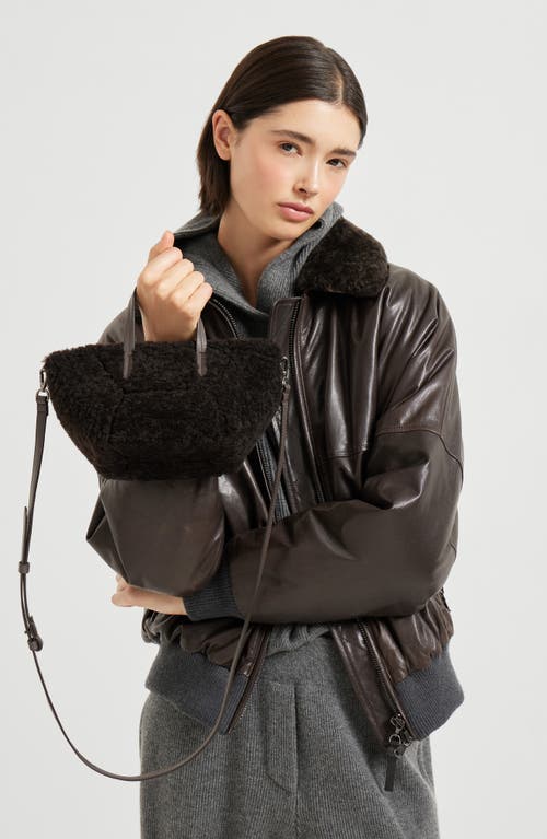 Brunello Cucinelli Shearling Bc Duo Mini Bag In Brown