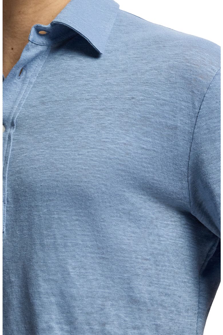 Linen Jersey Polo, Alternate, color, BLUE