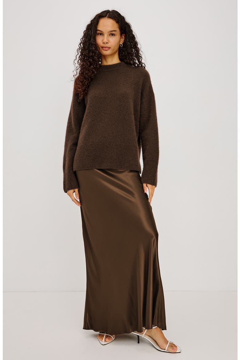 Miranda Cashmere & Silk Sweater, Alternate, color, CHOCOLATE