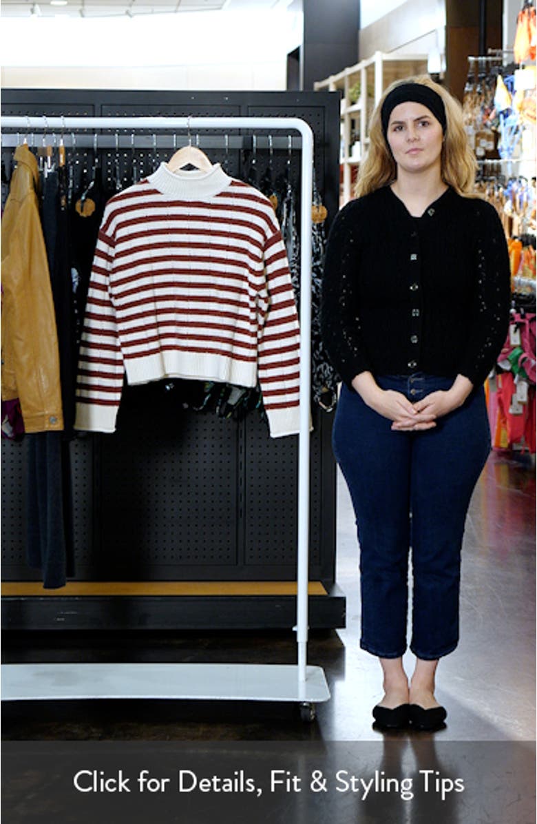 Corrine Stripe Mock Neck Sweater, sales video thumbnail