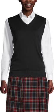 Lands' End School Uniform  Cotton Modal Fine Gauge Sweater Vest