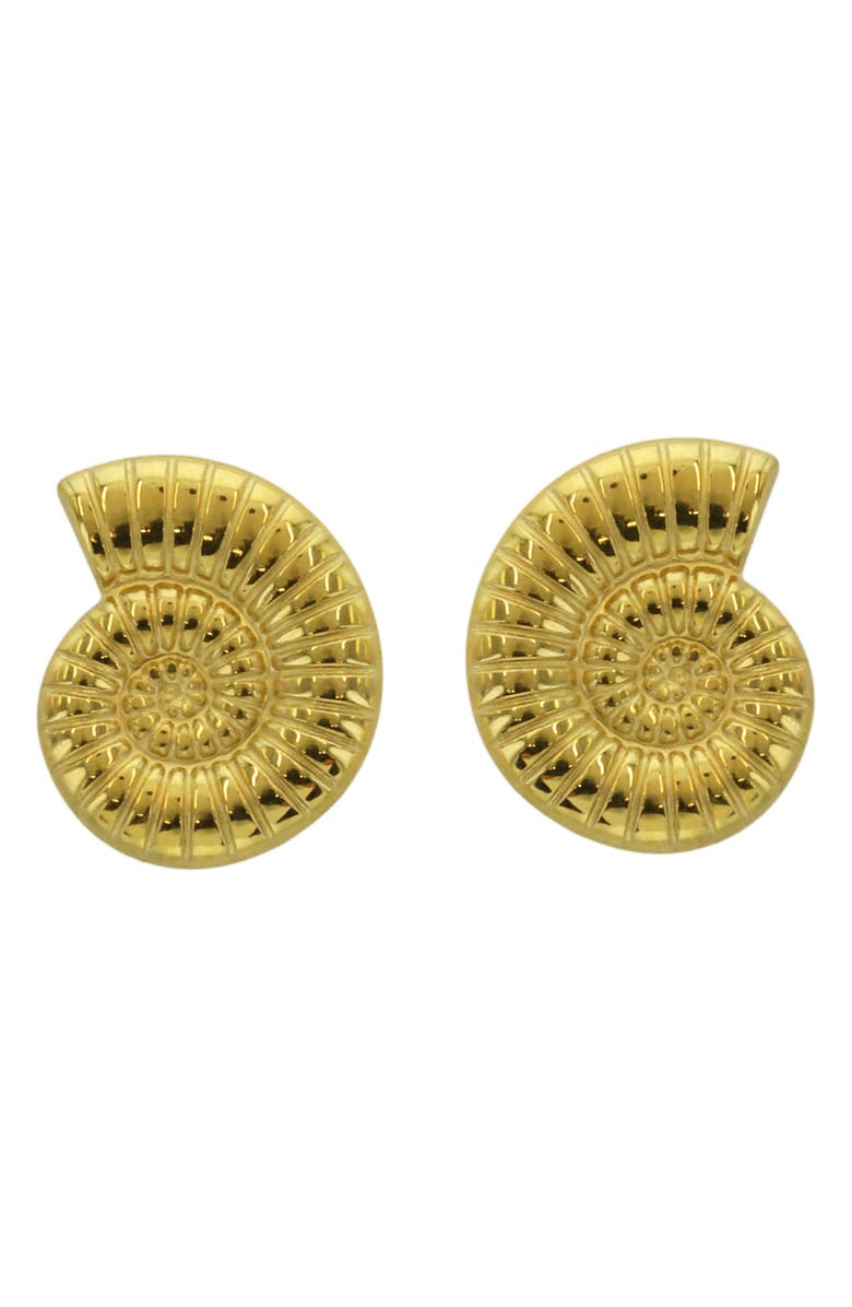 Panacea Twist Shell Earrings, Main, color, Gold