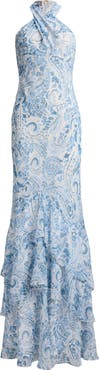 Lauren Ralph Lauren Halter Ruffle Maxi Dress