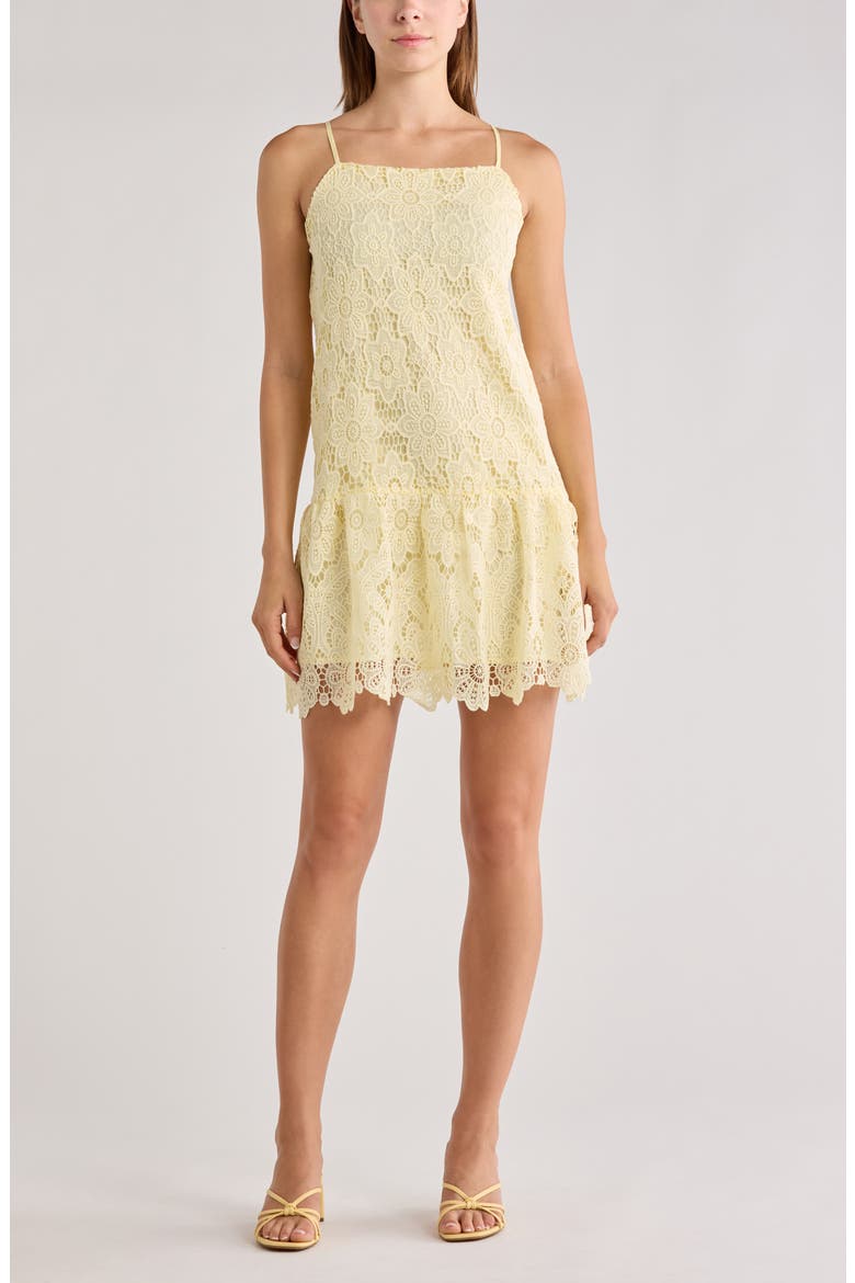 A-Line Lace Minidress, Main, color, BUTTER