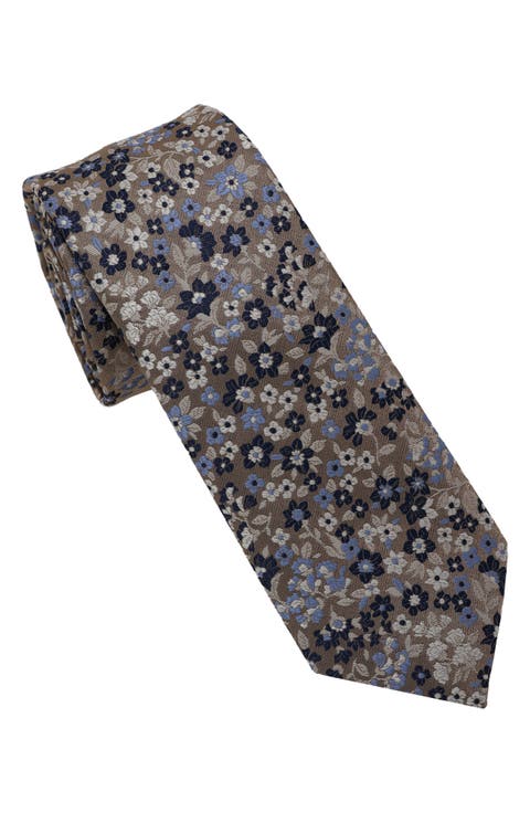 Floral Jacquard Slim Tie