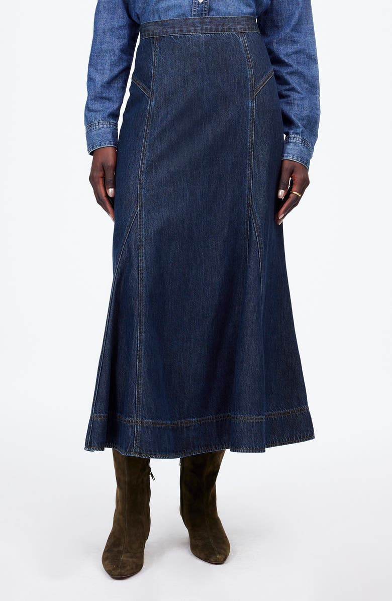 Madewell Airy Denim Midi Circle Skirt, Main, color,