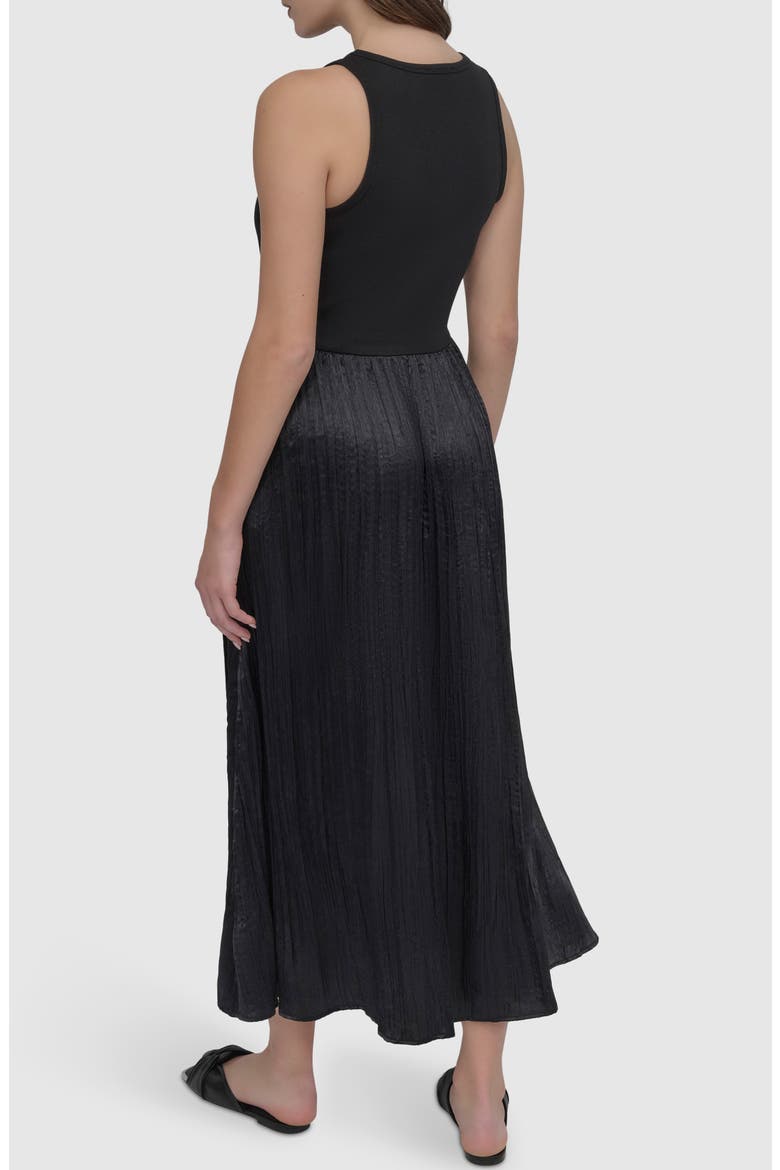Mixed Media Maxi Dress, Alternate, color, BLACK/ BLACK