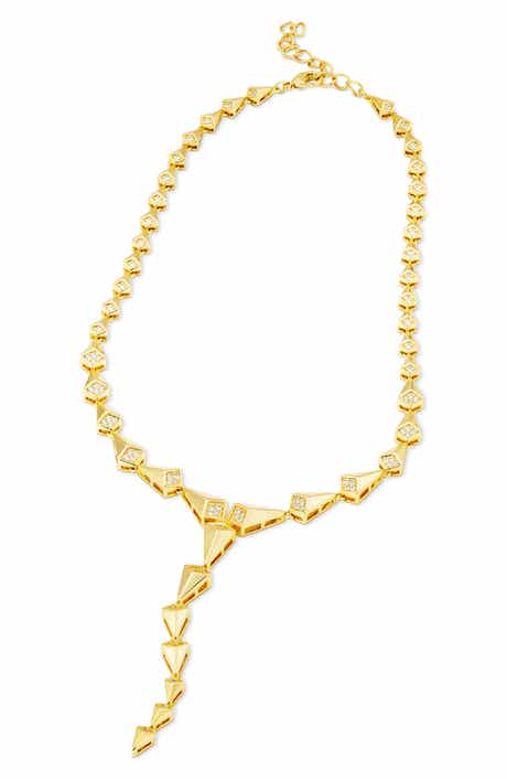 Geometric Sparkling Y Necklace
