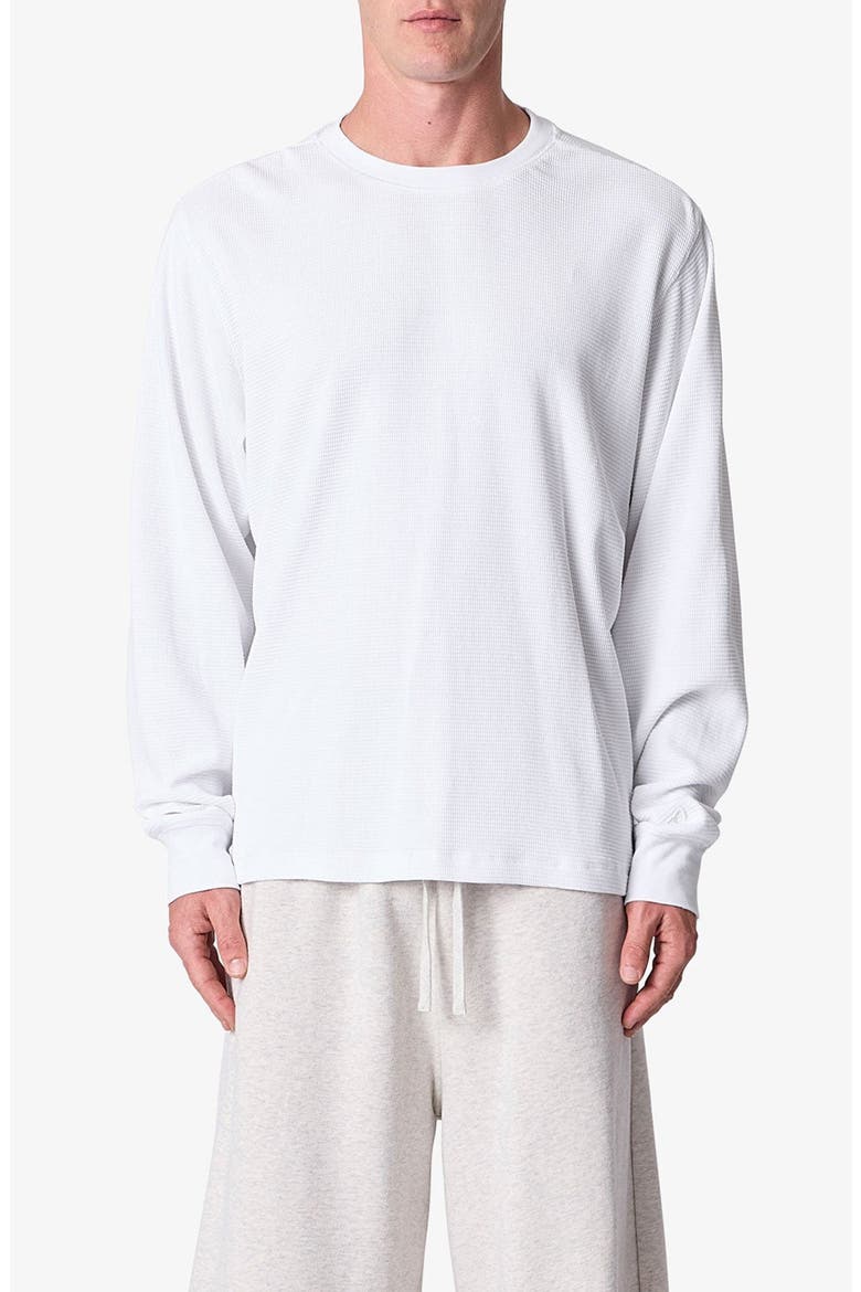 Long Sleeve Waffle Knit T-shirt, Main, color, WHITE