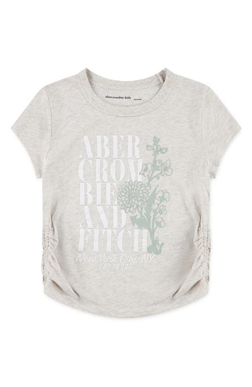 Abercrombie Kids Kids' Ruched Cotton Blend Graphic T-shirt In Gray