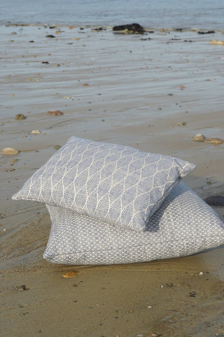 Summer Flora Indoor Outdoor Pillow, Alternate, color, Indigo