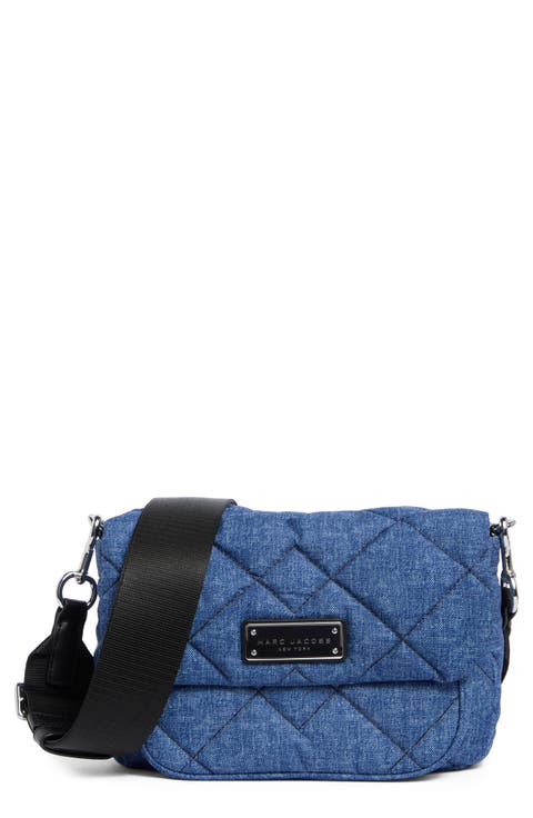 Denim Effect Quilted Crossbody Bag