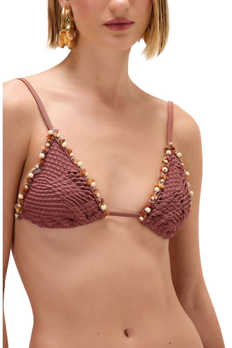 Lycra Mesh Bikini Top, Alternate, color, BEIGE