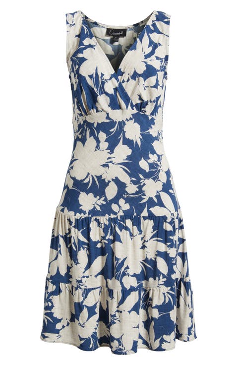 Print Wrap Front Flare Dress