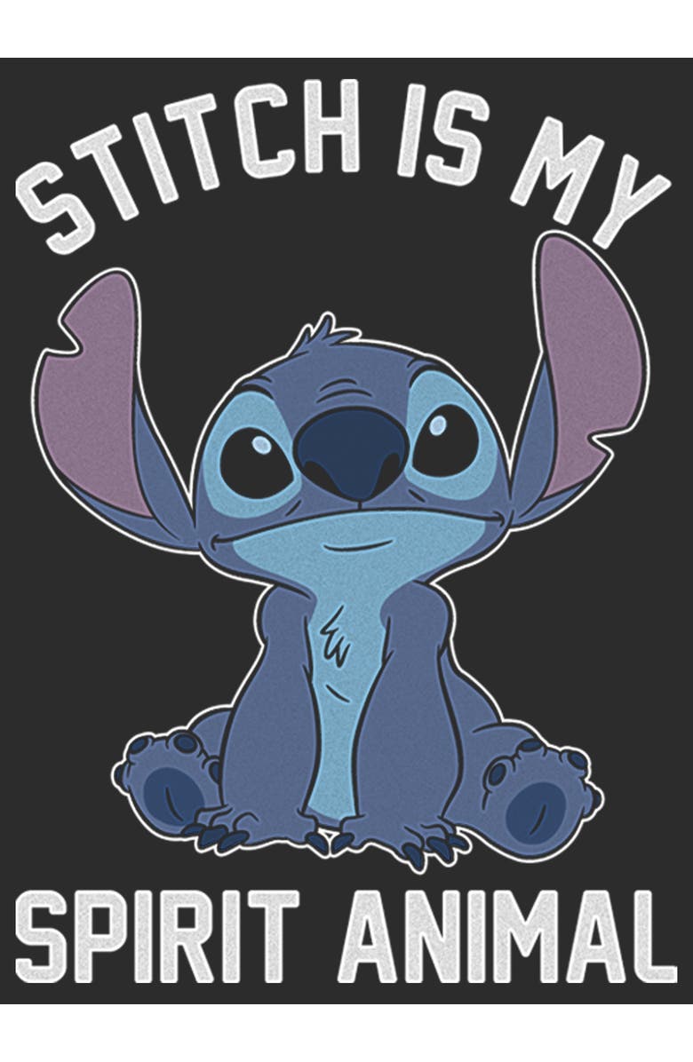 Lilo & Stitch Women's Lilo & Stitch My Spirit Animal Is Stich  Graphic T-Shirt, Alternate, color, Black