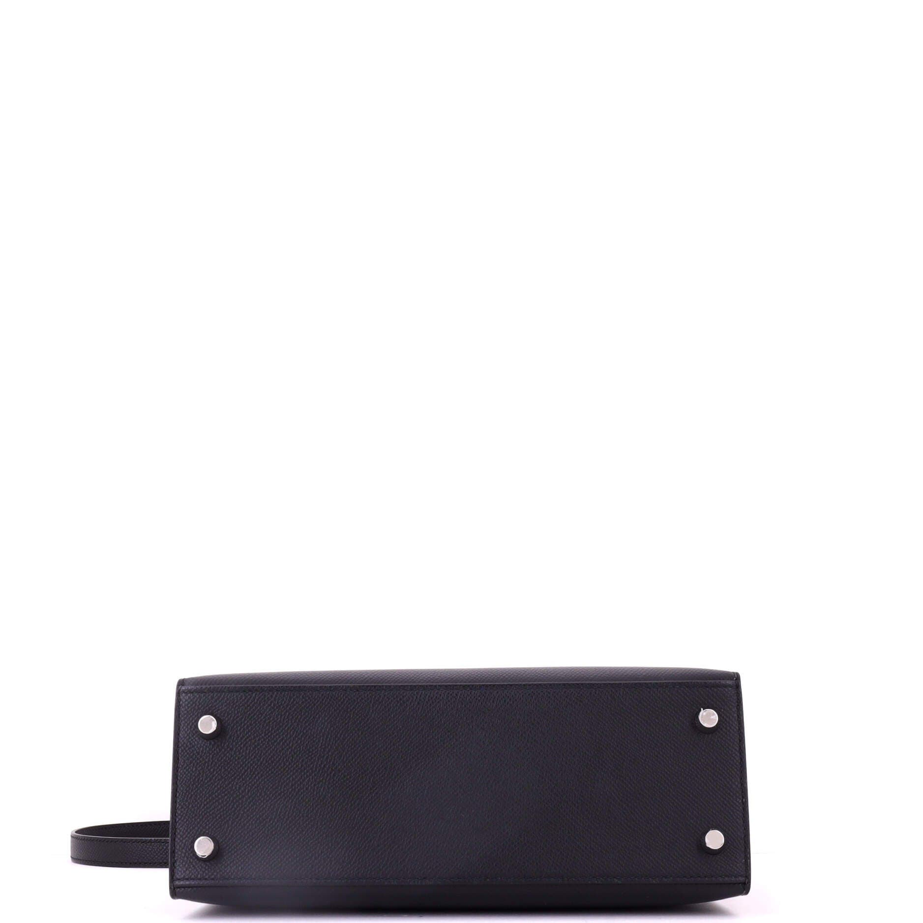 Kelly Handbag Black Epsom with Palladium Hardware 25, Alternate, color, Black