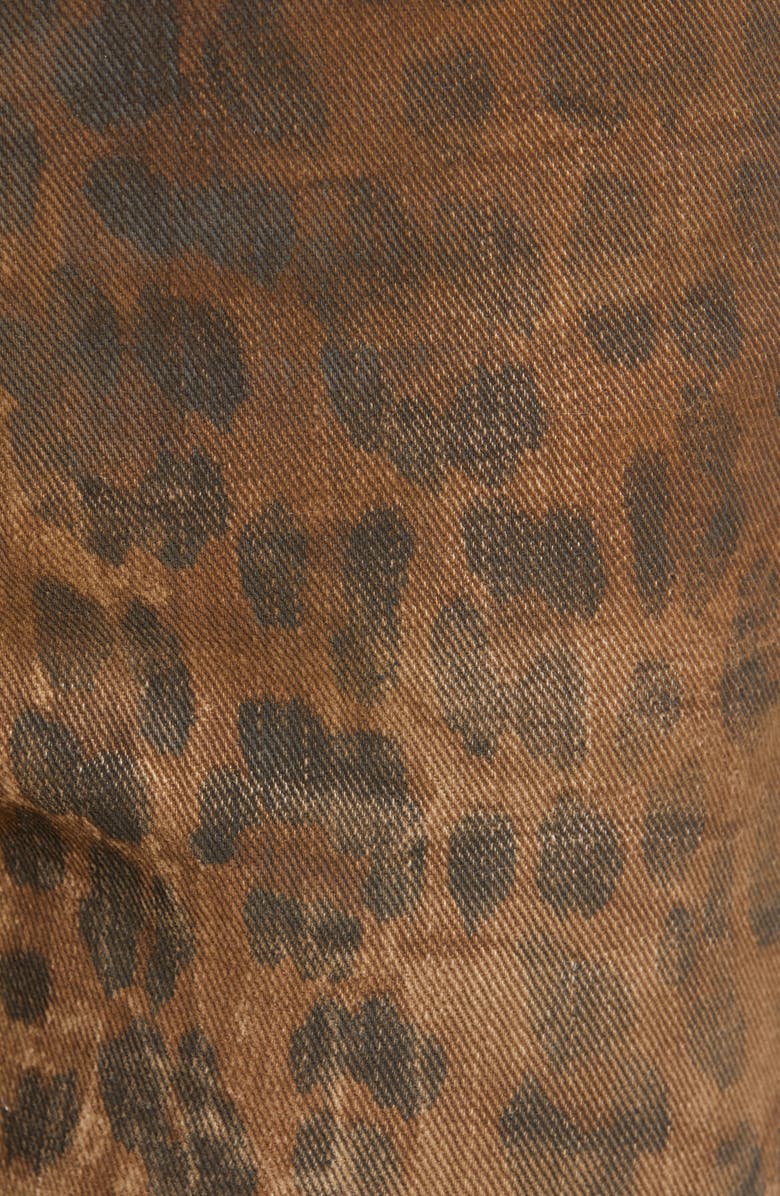 R13 Leopard Print Distressed High Waist Skinny Jeans, Alternate, color,