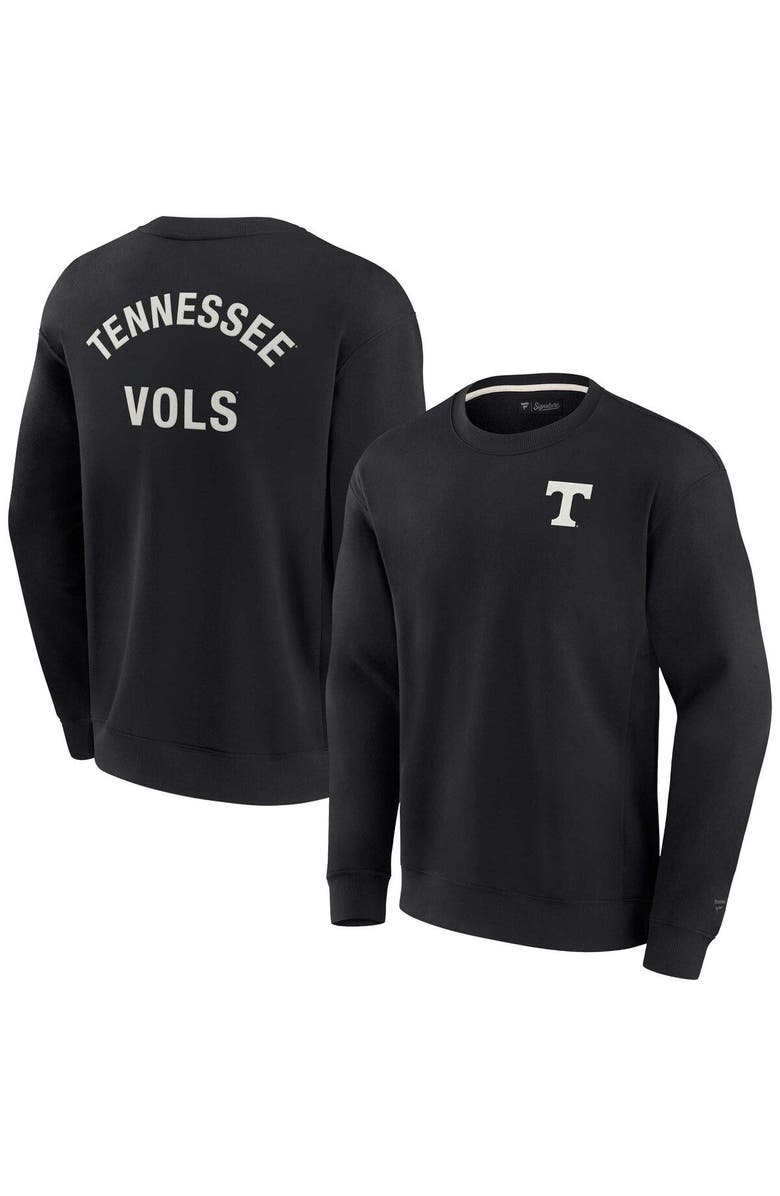 Fanatics Signature Unisex Fanatics Signature Black Tennessee Volunteers Super Soft Pullover Crew Sweatshirt, Main, color, Black